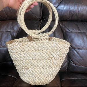 Aerie Woven Natural Hand Bag Mini Purse